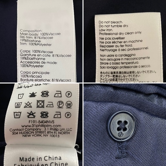 3.1 Phillip Lim High Rise Satin Jogger Pant Navy Blue Side Panel Tailored Size 2 - Picture 15 of 16
